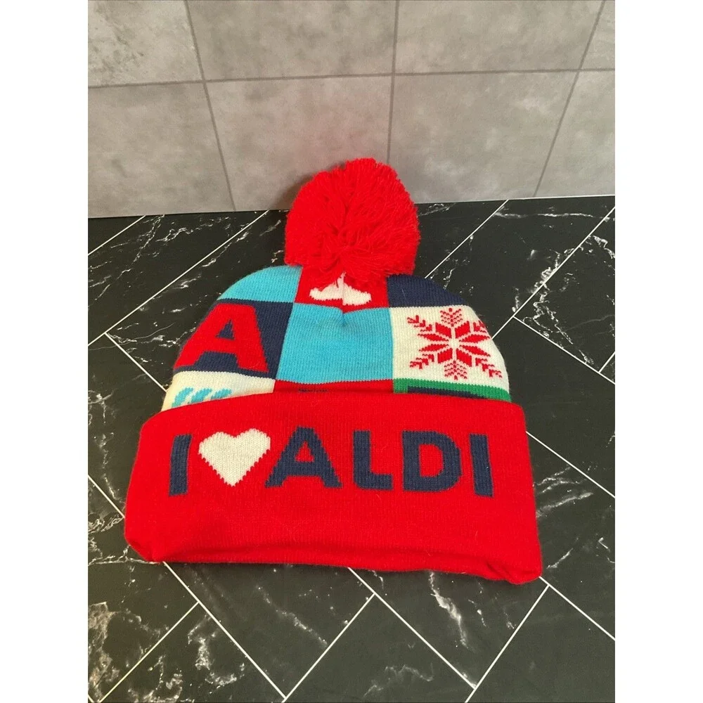 ALDI Gear Christmas Holiday I Love Aldi  Beanie Hat 2024